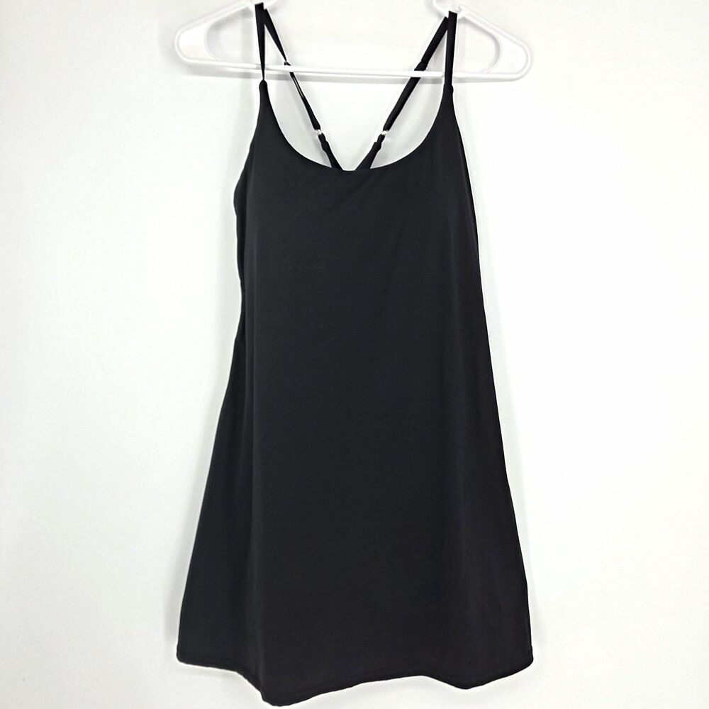 Ewedoos Athletic Tennis Romper Dress Shorts & Bra Adjustable Straps Black Medium